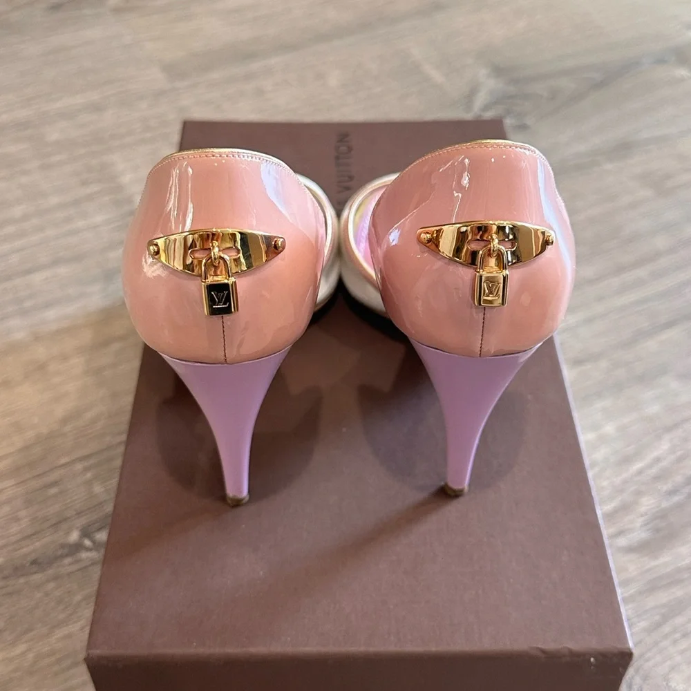 Louis Vuitton White/Lilac Sandal Heels - Picture 3 of 11